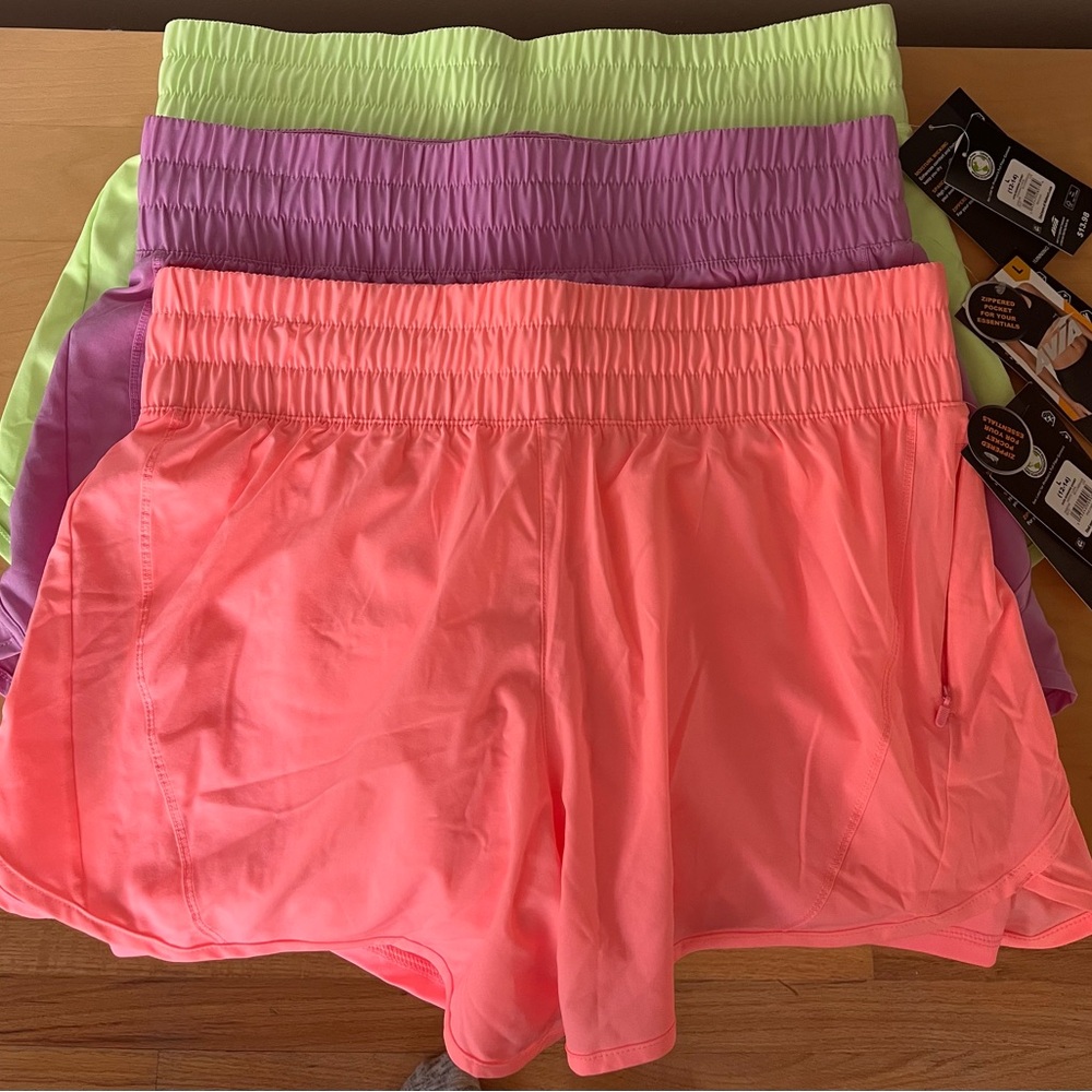 Neon Purple Women's Neon Athletic Shorts with underwear